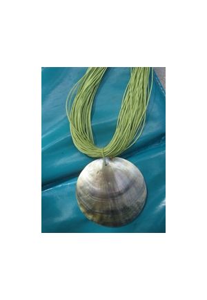 CO603 Collier grosse nacre et fils de coton
