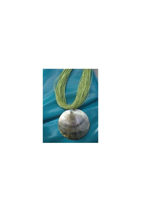 CO603 Collier grosse nacre et fils de coton
