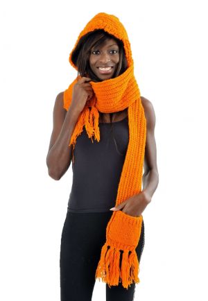 Capuche Echarpe moufle pure laine douce Le 3 en 1 