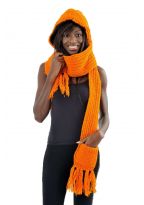 Capuche Echarpe moufle pure laine douce Le 3 en 1 