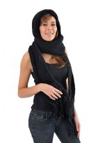 Capuche Echarpe moufle pure laine douce Le 3 en 1 