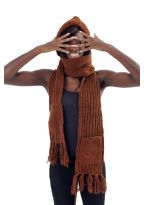 Capuche Echarpe moufle pure laine douce Le 3 en 1 