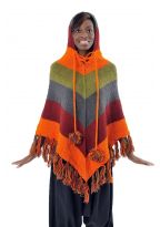 Poncho pure laine douce du Nepal multicolore