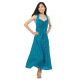 Robe longue boheme imprime ethnique babacool bleus Delya
