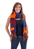 Echarpe poches moufles pure laine multicolore