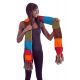 Echarpe poches moufles pure laine multicolore
