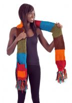 Echarpe poches moufles pure laine multicolore