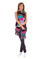 Echarpe poches moufles pure laine multicolore
