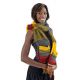 Capuche echarpe moufle laine douce multicolore
