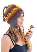 Bonnet pure laine douce du Nepal multicolore