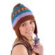 Bonnet pure laine douce du Nepal multicolore