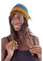 Bonnet pure laine douce du Nepal multicolore