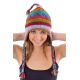 Bonnet pure laine douce du Nepal multicolore