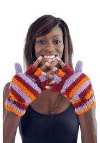 Gants 100% laine douce doublés polaire multicolores