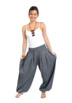 Pantalon elastique bouffant gris chine Kalika