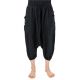 Sarouel pantacourt grande taille coton leger noir uni