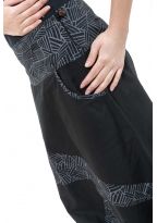 Sarouel mixte ethnique graphic noir et gris Windiz