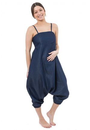 Combi sarouel urban ethnique denim blue jean soft et leger