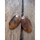 BO7037 Boucle d oreille os de buffle nepalais spirale