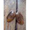BO7037 Boucle d oreille os de buffle nepalais spirale