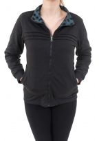 Blouson sweat avec zip reversible total print ou noir uni Zacka