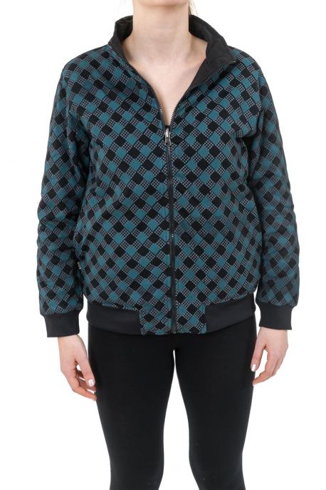 Blouson sweat avec zip reversible total print ou noir uni Zacka