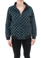 Blouson sweat avec zip reversible total print ou noir uni Zacka