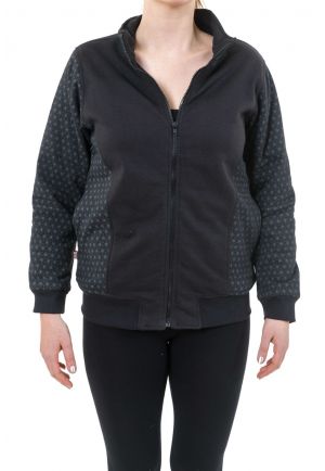 Blouson basique ethnique zip imprime geometric star noir gris