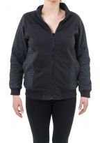 Blouson basique ethnique zip imprime geometric star noir gris