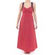 Robe ethnique longue rouge gris bretelles dos originales Sytalee