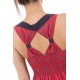 Robe ethnique longue rouge gris bretelles dos originales Sytalee