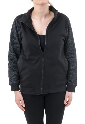 Blouson basique mixte interieur polaire imprime noir gris