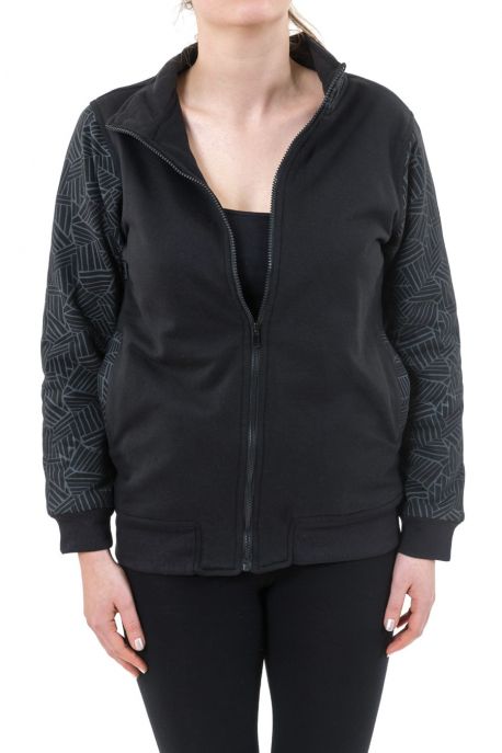 Blouson basique mixte interieur polaire imprime noir gris