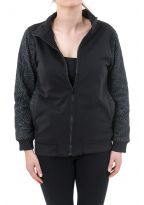 Blouson basique mixte interieur polaire imprime noir gris