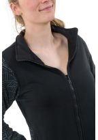 Blouson basique mixte interieur polaire imprime noir gris