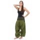 Pantalon sarwel mixte ethnique kaki imprime retro Nadehu