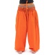 Pantalon sarouel babacool large smock orange sari brillant Miki