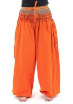Pantalon sarouel babacool large smock orange sari brillant Miki