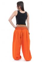 Pantalon sarouel babacool large smock orange sari brillant Miki
