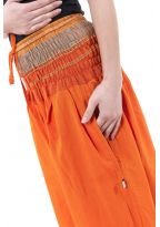 Pantalon sarouel babacool large smock orange sari brillant Miki