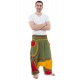 Sarouel elastique grande taille reggae babacool vert jaune rouge