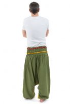 Sarouel elastique grande taille reggae babacool vert jaune rouge
