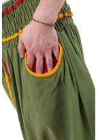 Sarouel elastique grande taille reggae babacool vert jaune rouge