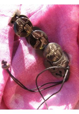 BR7019 bracelet os de buffle nepalais yeux de bouddha