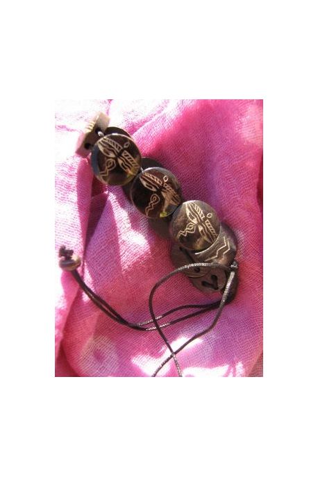 BR7019 bracelet os de buffle nepalais yeux de bouddha