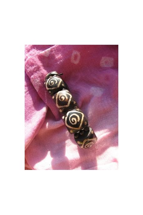 BR7020 bracelet os de buffle nepalais spirale losange