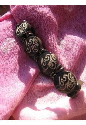 BR7021 bracelet os de buffle nepal symbol ohm meditation