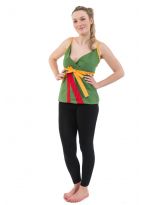 Top decollete V rouge jaune vert coton leger Summer style