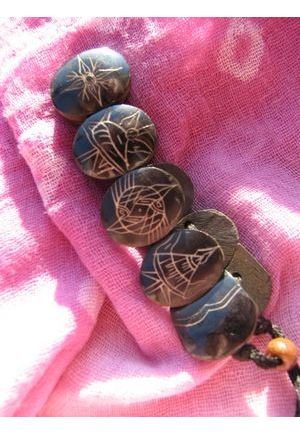BR7023 bracelet os de buffle nepal noir symbol bijoux tibet