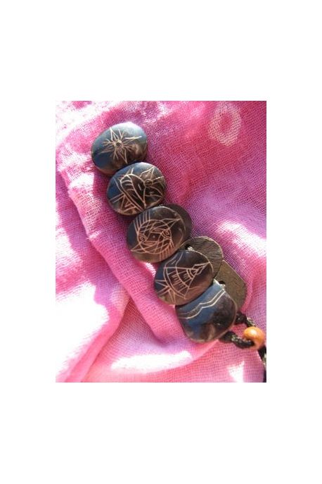 BR7023 bracelet os de buffle nepal noir symbol bijoux tibet